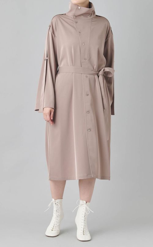 ツイルスタンドカラーコートワンピース