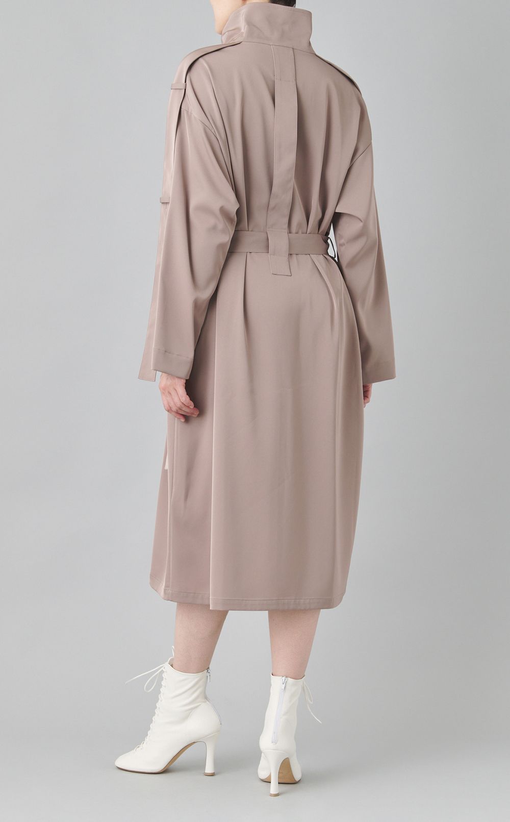 ツイルスタンドカラーコートワンピース