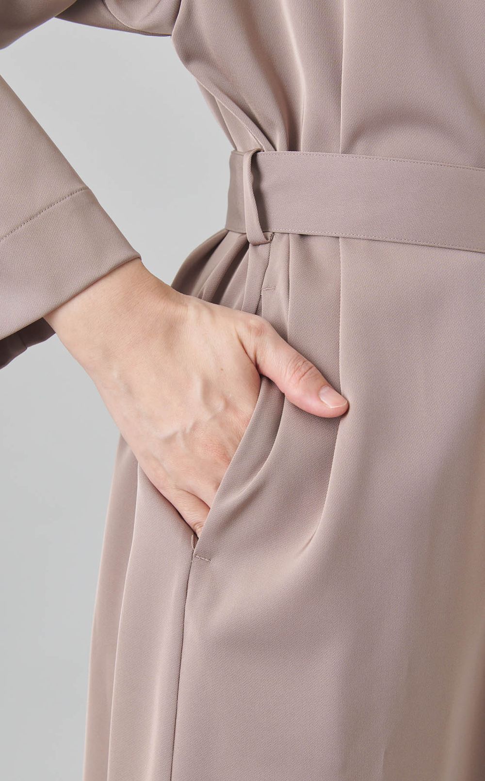 ツイルスタンドカラーコートワンピース