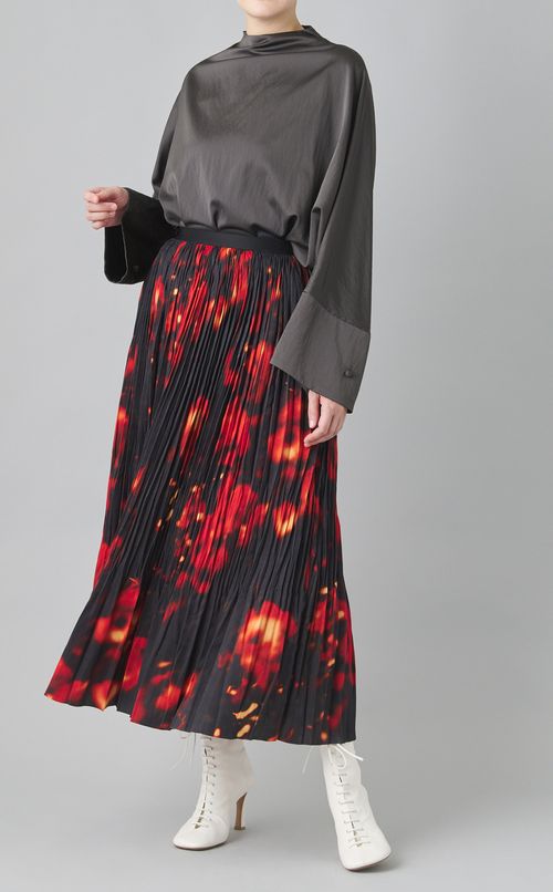 ボカシプリントプリーツスカート