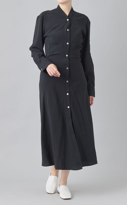Vネックシャツドレス