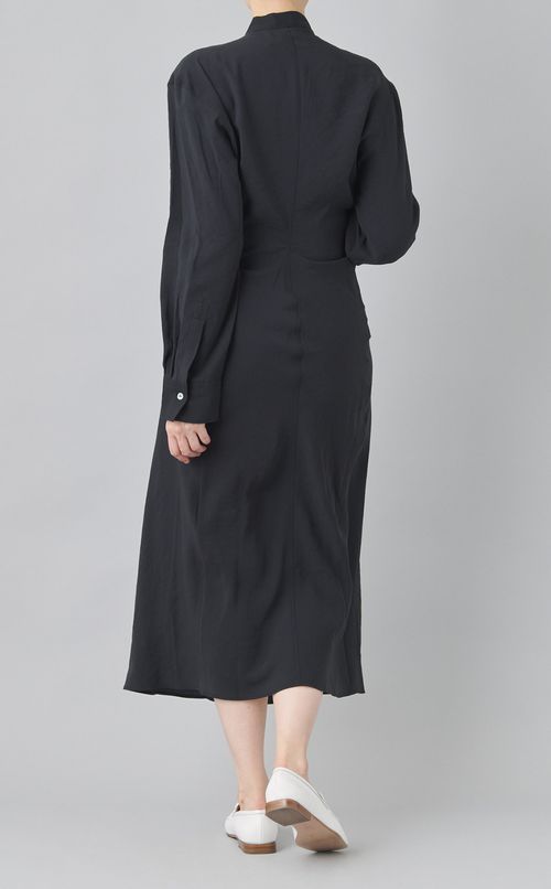 Vネックシャツドレス