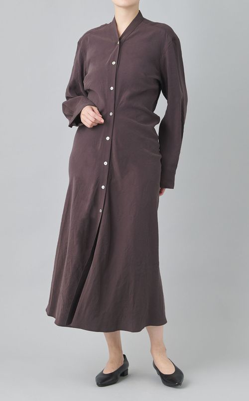 Vネックシャツドレス