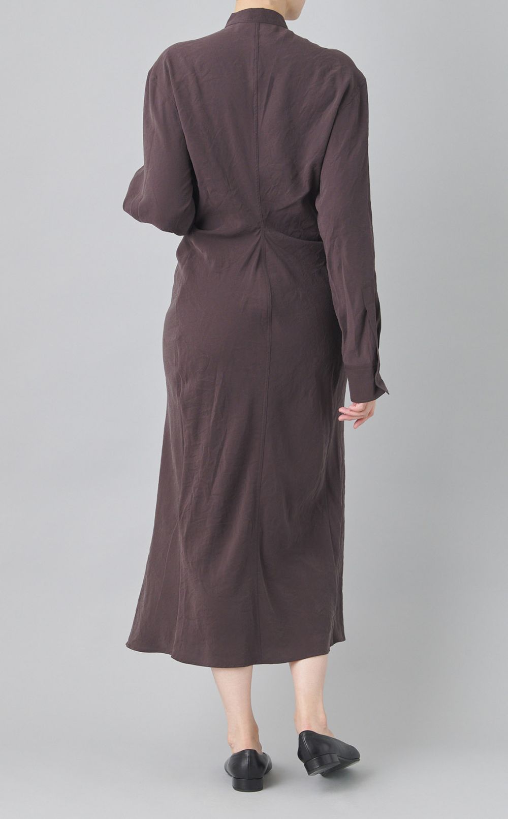 Vネックシャツドレス