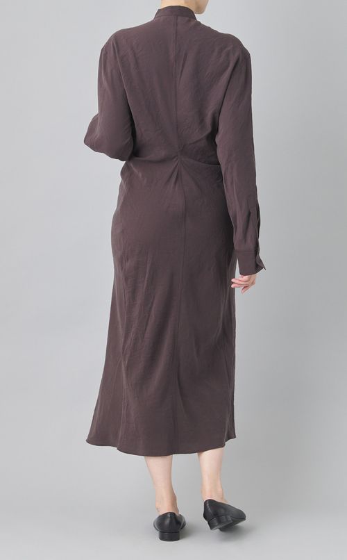 Vネックシャツドレス