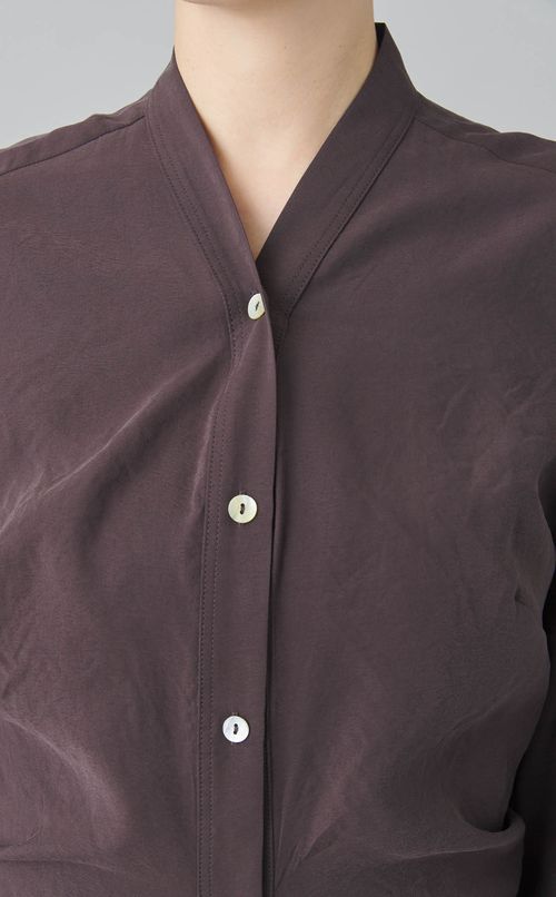 Vネックシャツドレス