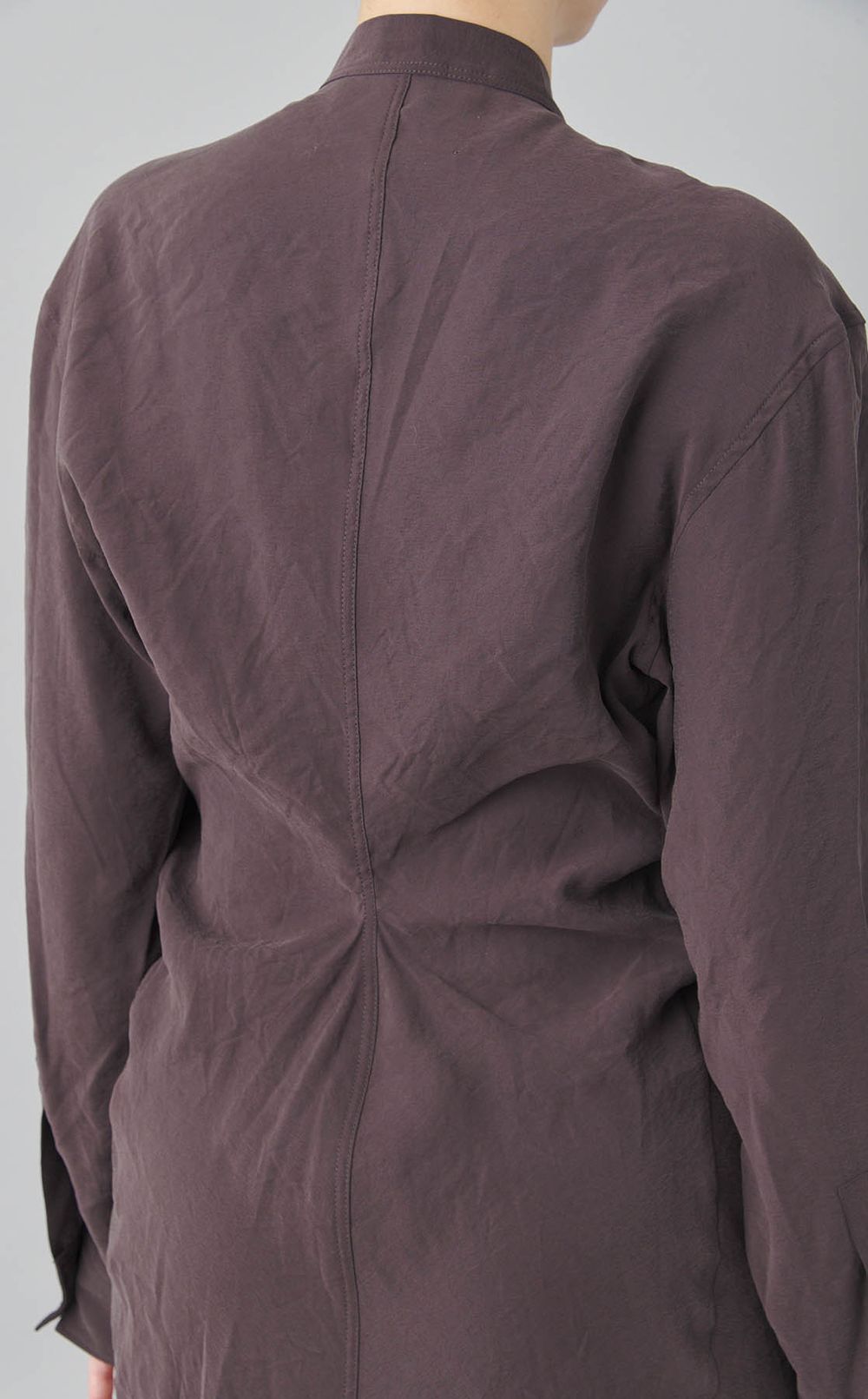 Vネックシャツドレス