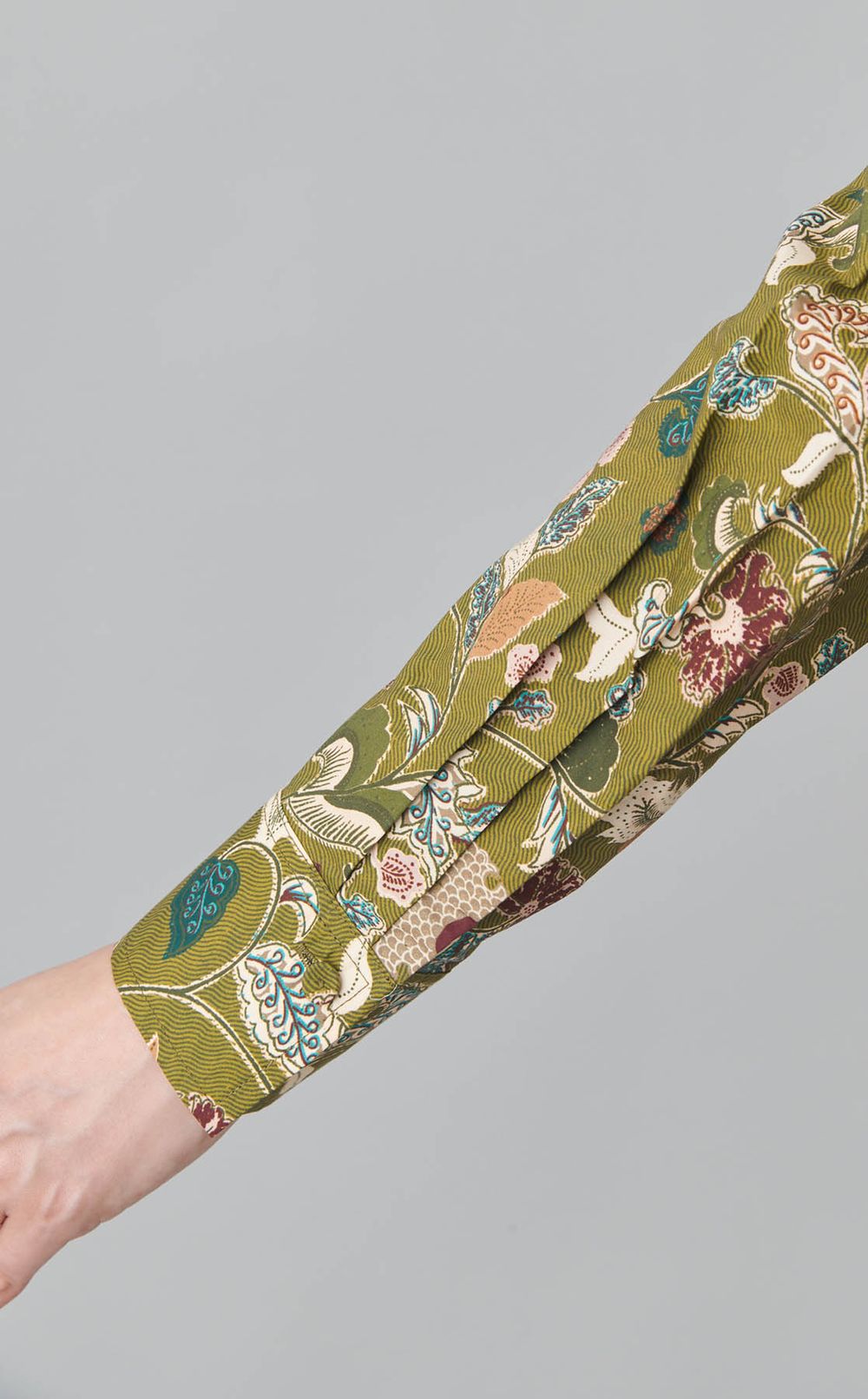 ボタニカルプリントシャツワンピース