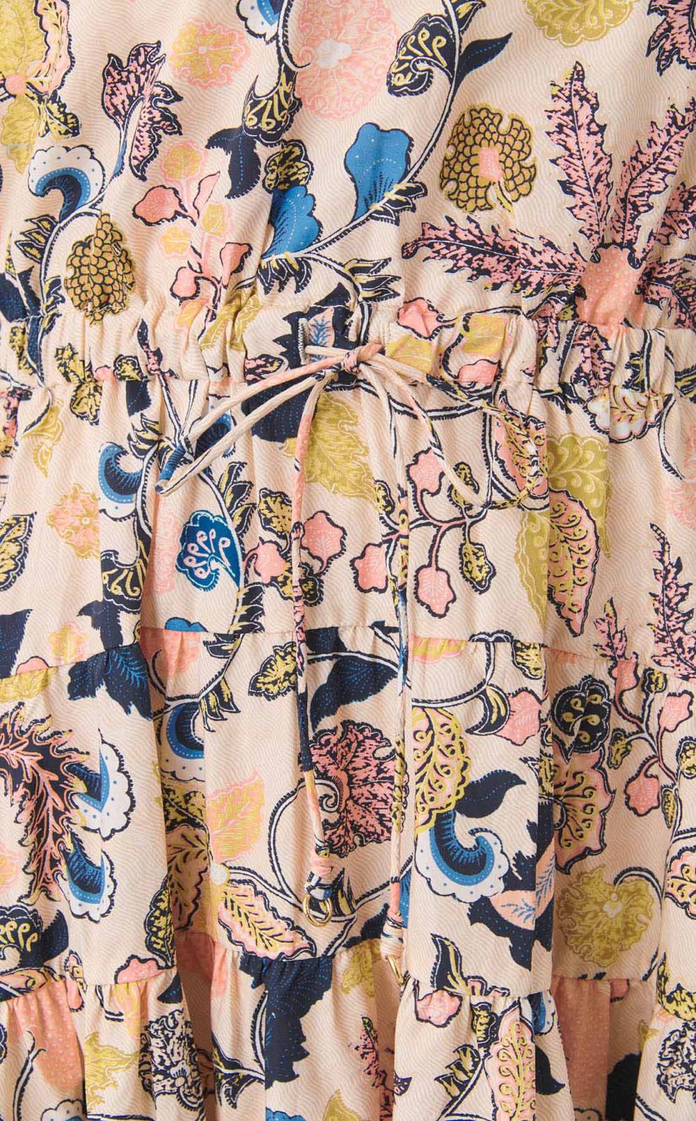 ボタニカルプリントパフスリーブワンピース