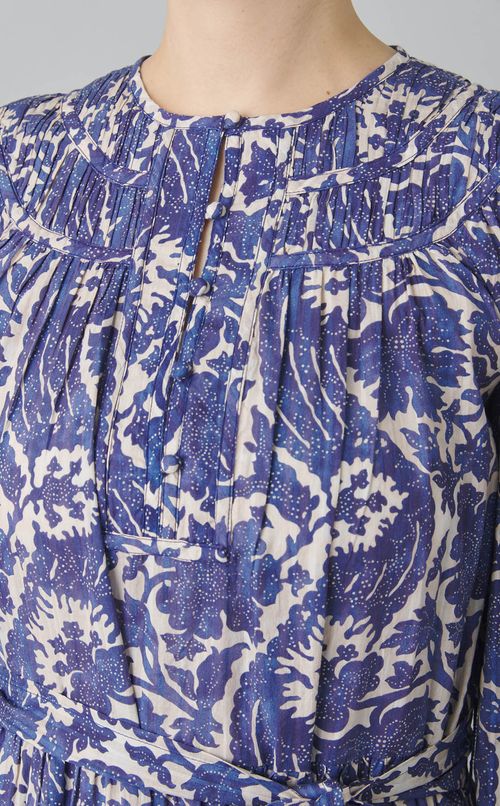 ボリュームスリーブプリントワンピース