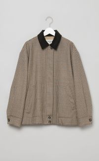 ウールチェックブルゾン