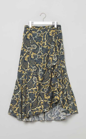 コットンプリントラップロングスカート