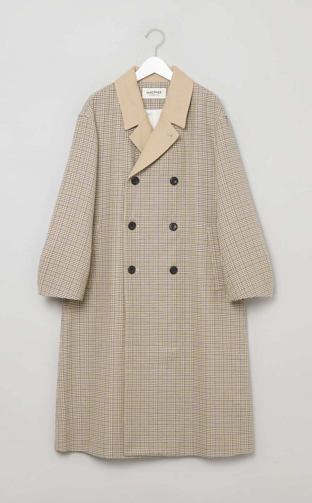 グレンチェックロングコート