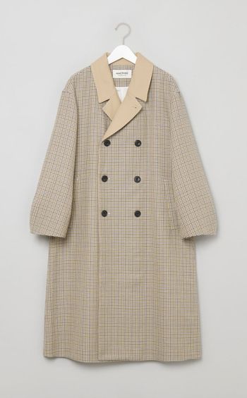 グレンチェックロングコート