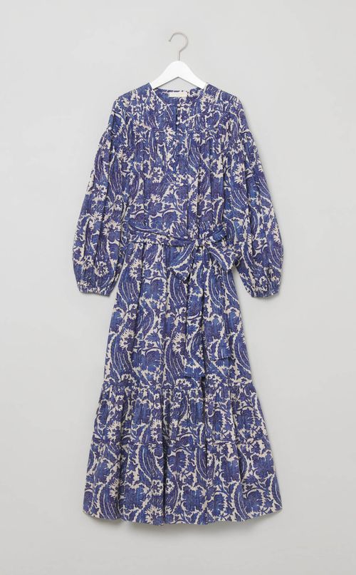 ボリュームスリーブプリントワンピース