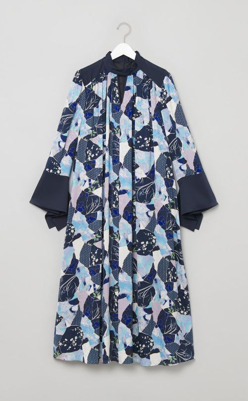 金継ぎプリントフレアワンピース