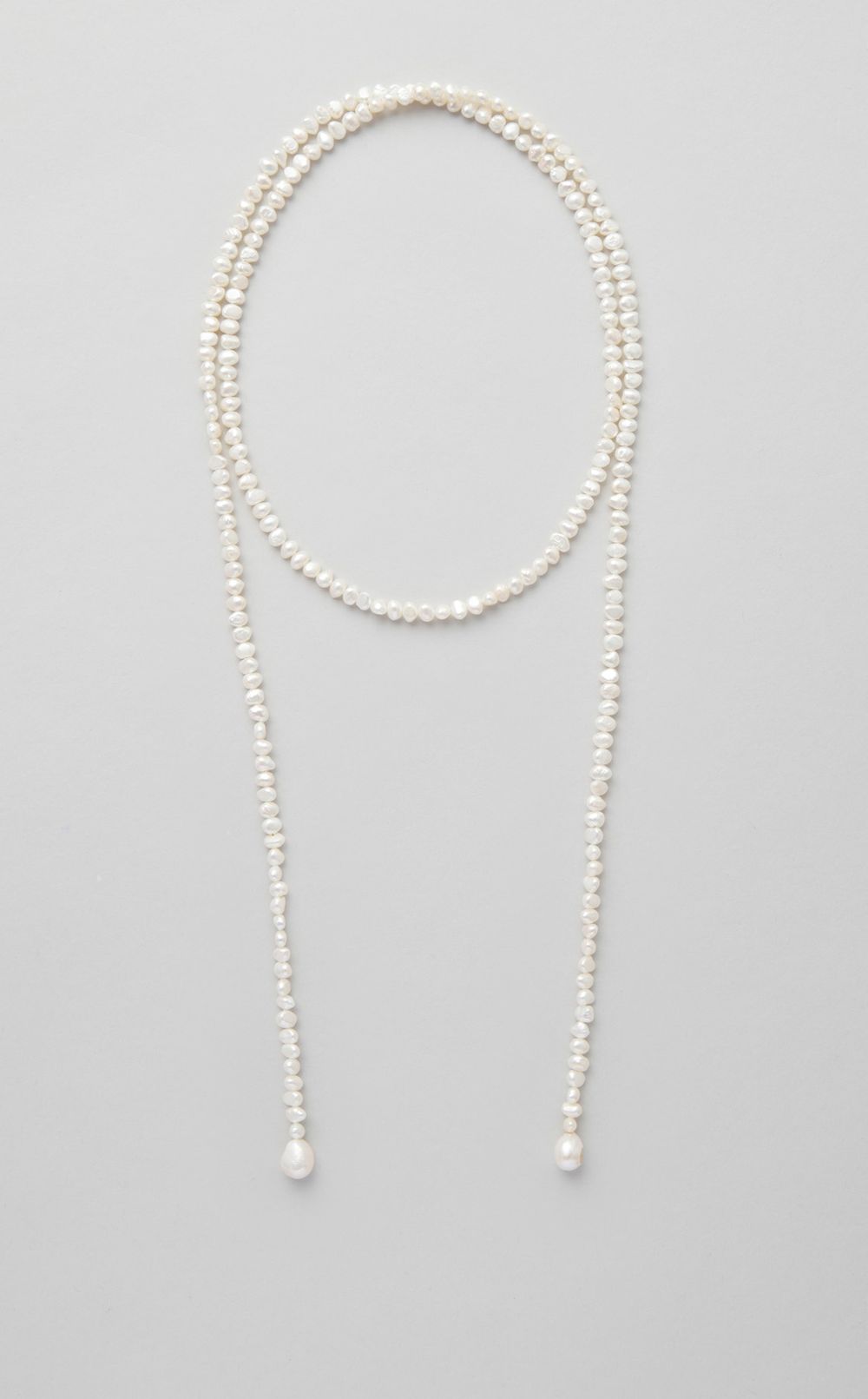バロックパールロングラリエットネックレス