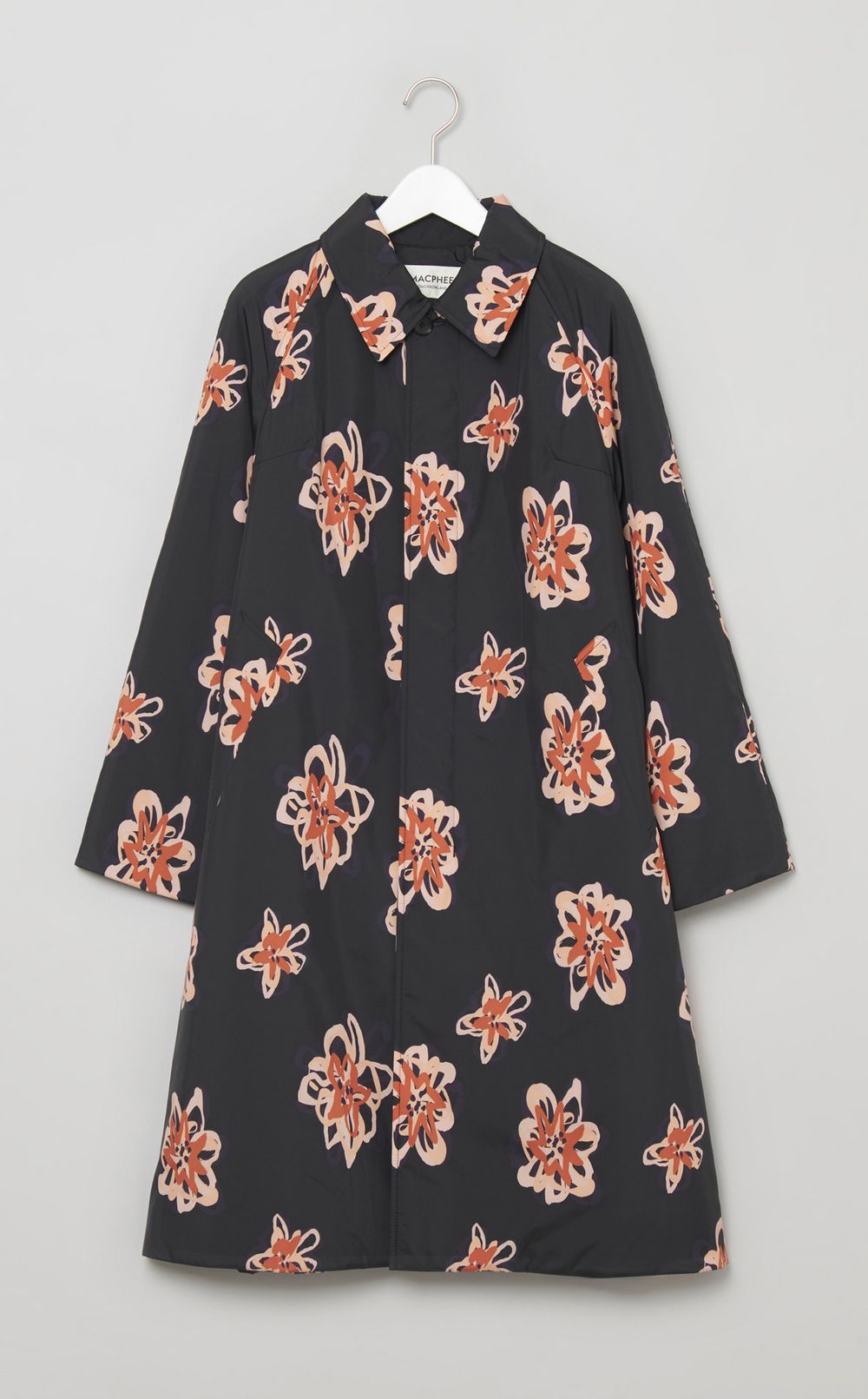 フラワープリントステンカラーコート