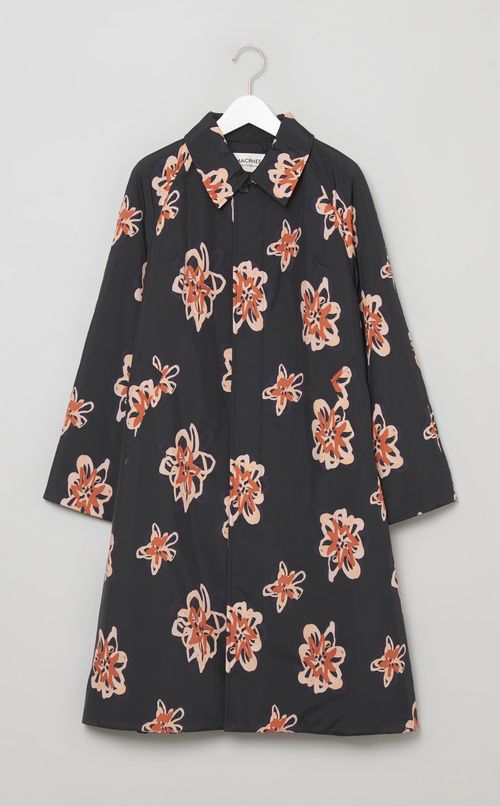 フラワープリントステンカラーコート