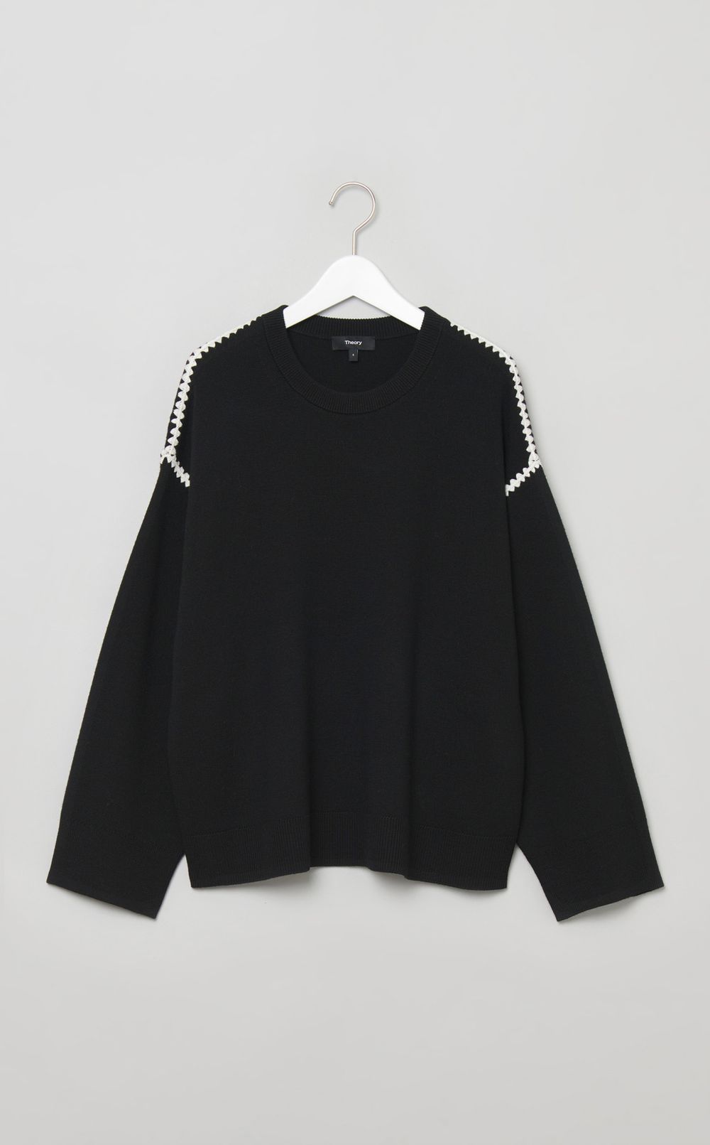 配色ステッチニットプルオーバー