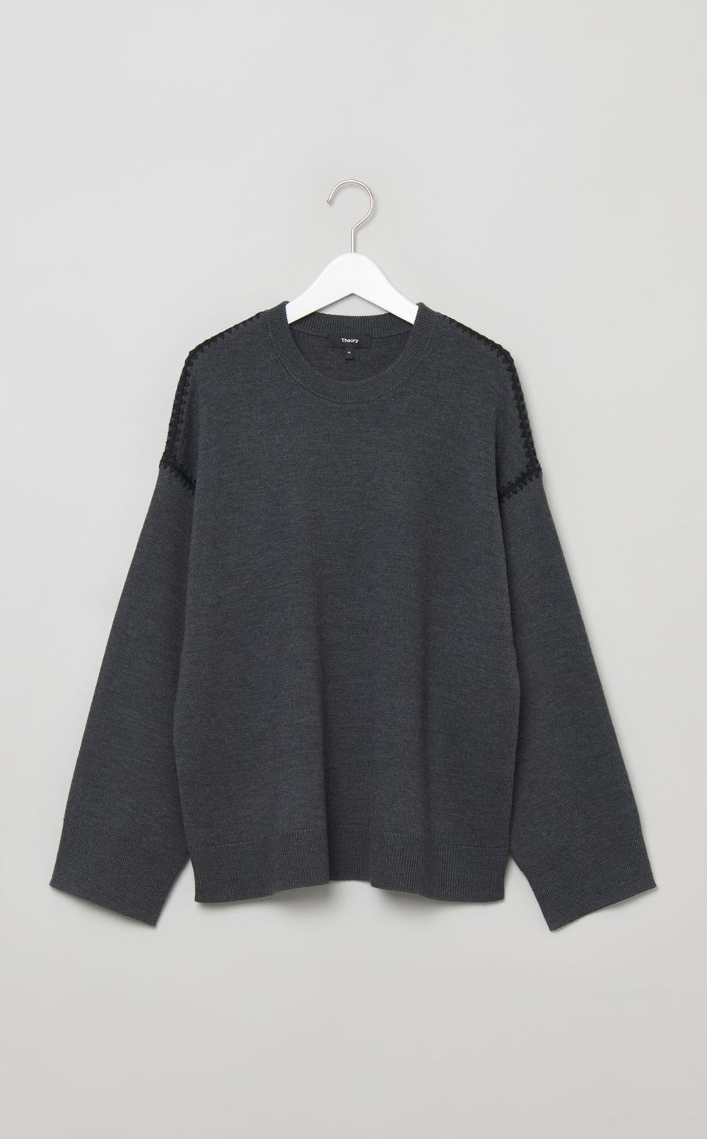 配色ステッチニットプルオーバー