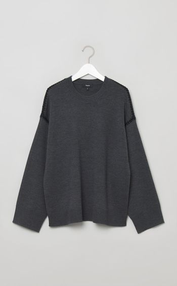 配色ステッチニットプルオーバー