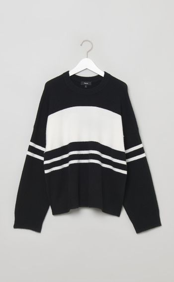 ランダムボーダーウールニット