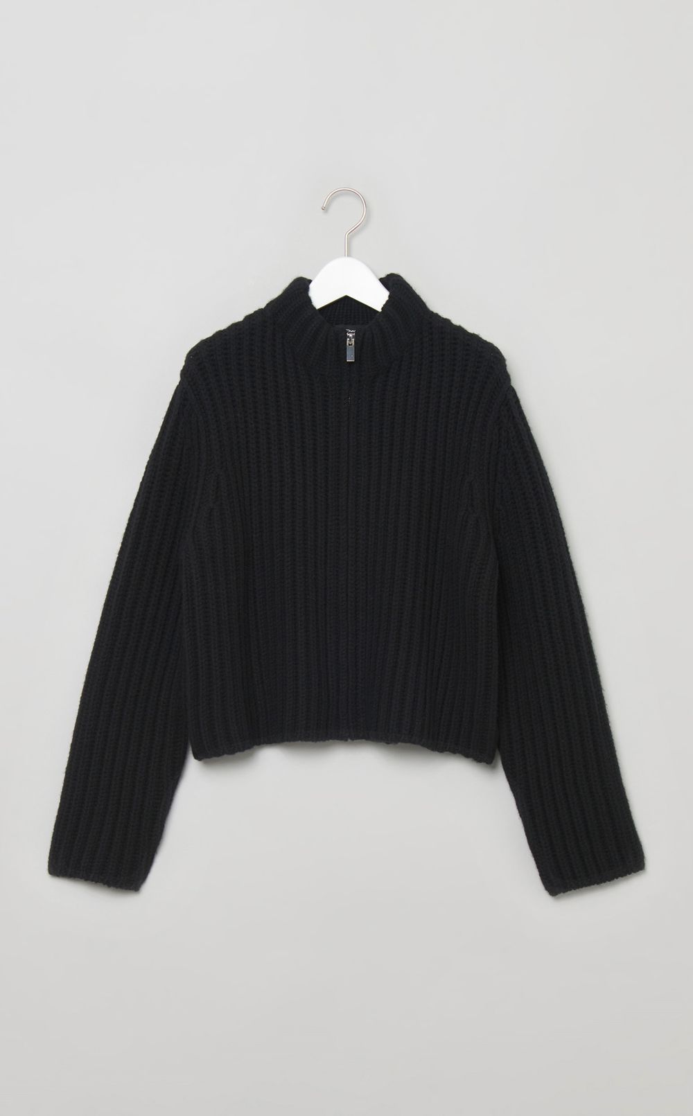 フェルトウールジップアップニット