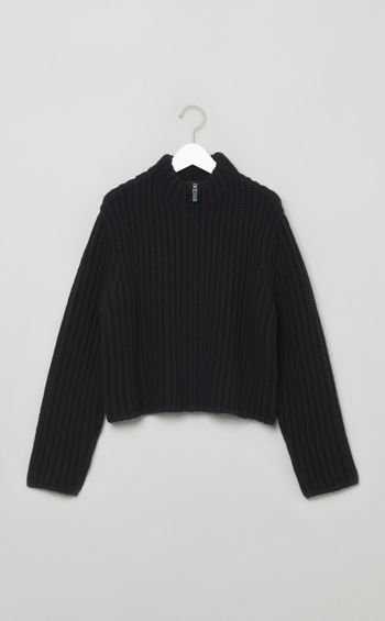 フェルトウールジップアップニット