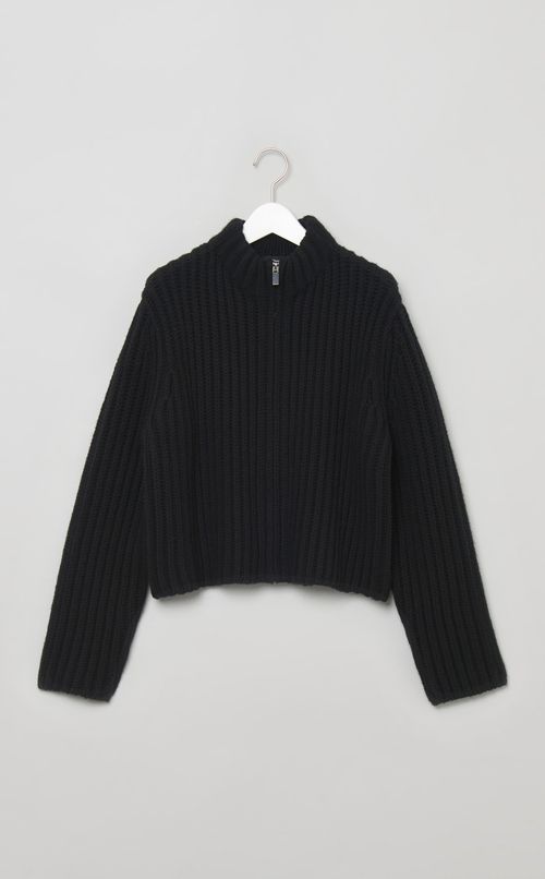 フェルトウールジップアップニット