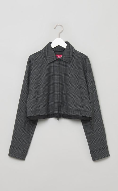 チェッククロップドブルゾン