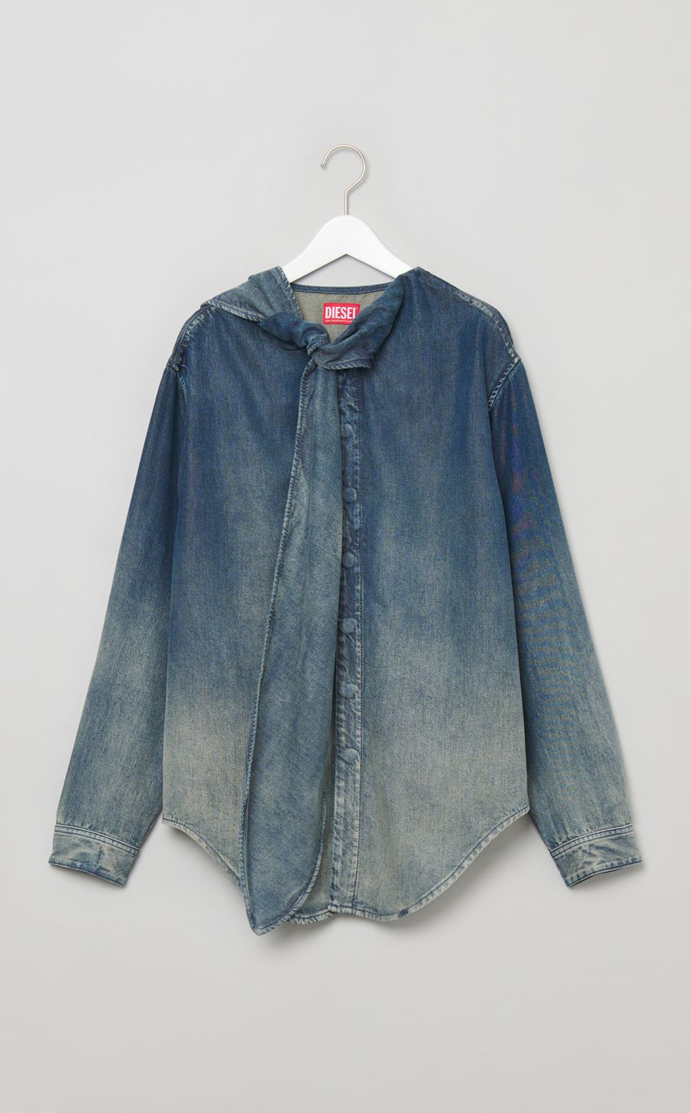 デニムボウタイブラウス