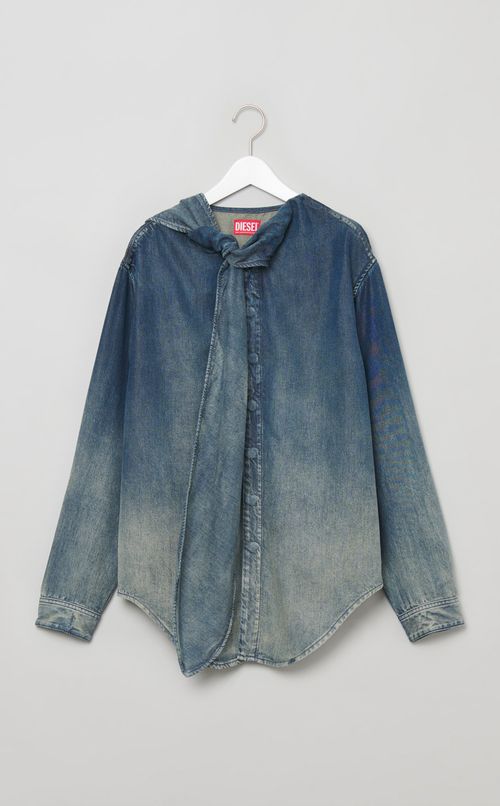 デニムボウタイブラウス