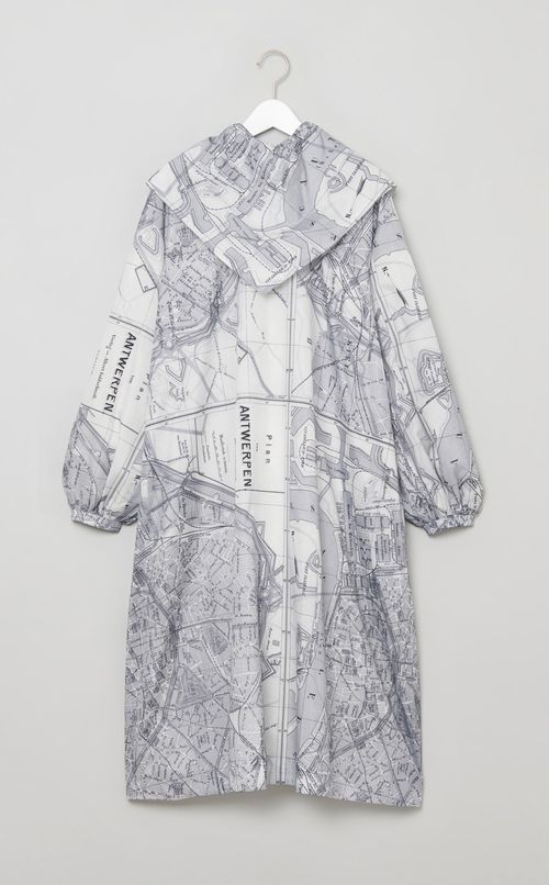 マッププリントスカーフカラーワンピース