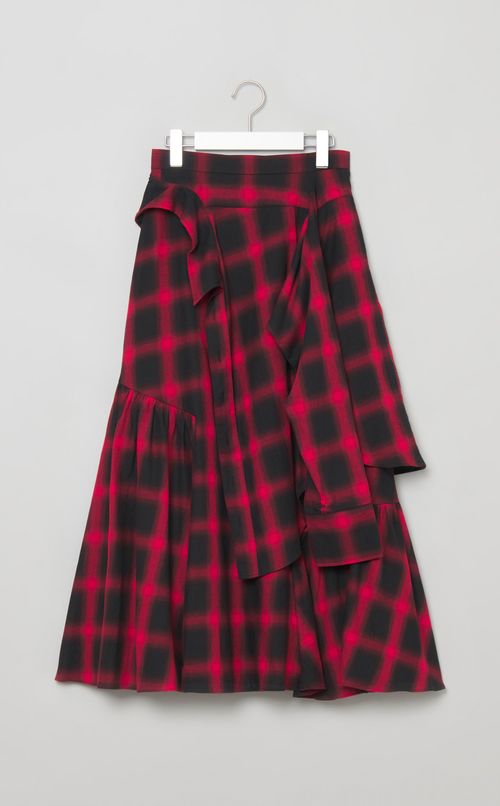 シャツドッキングチェックスカート