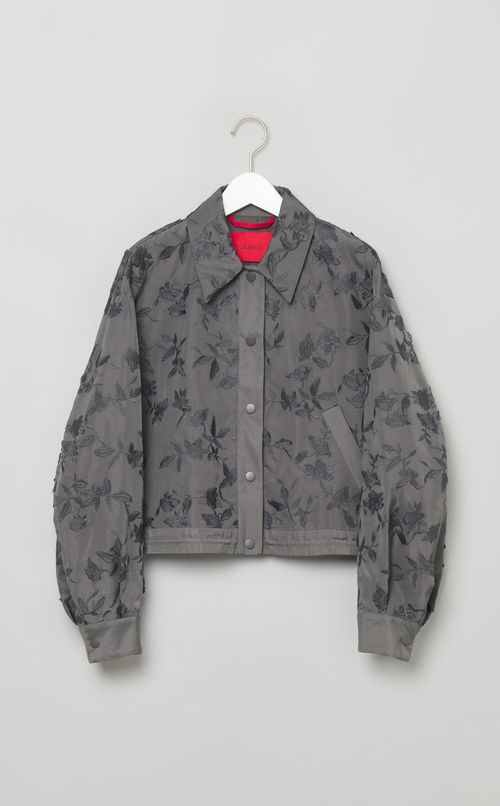 フラワーエンブロイダリーショートブルゾン