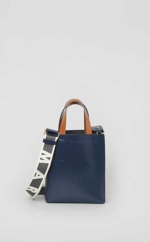 MUSEOロゴストラップレザーミニバッグ