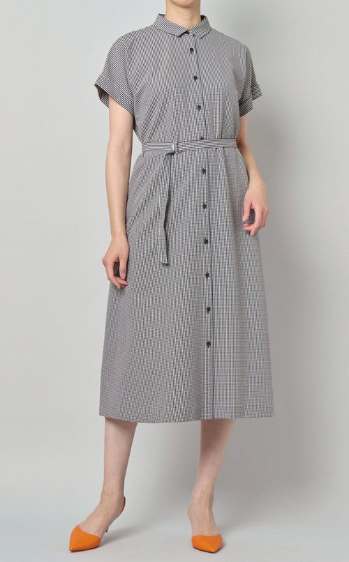 サッカーチェックシャツワンピース