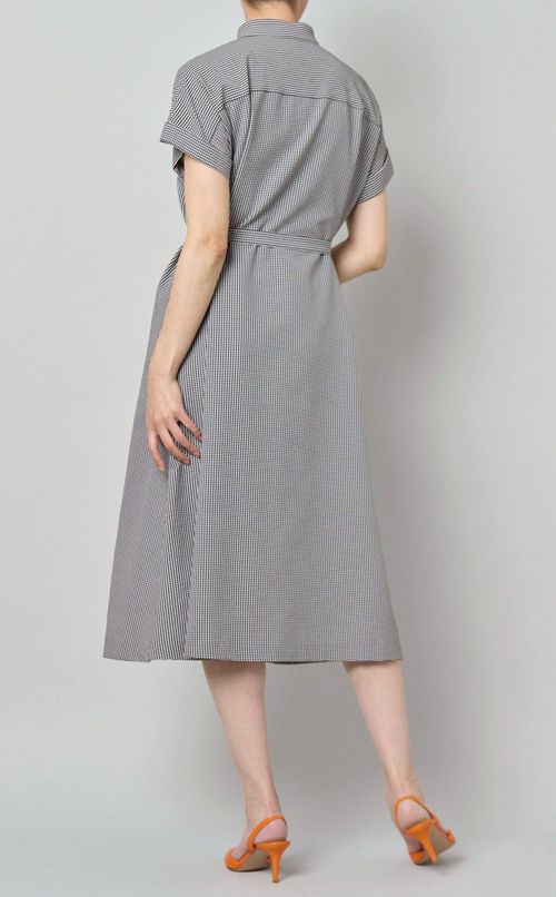 サッカーチェックシャツワンピース