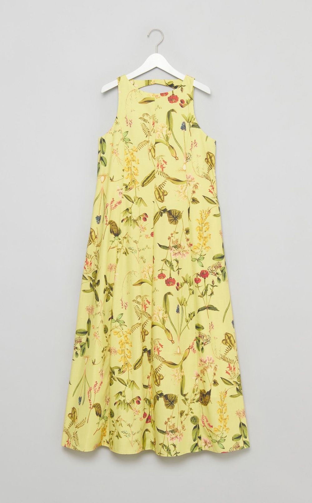 ボタニカルプリントフレアワンピース