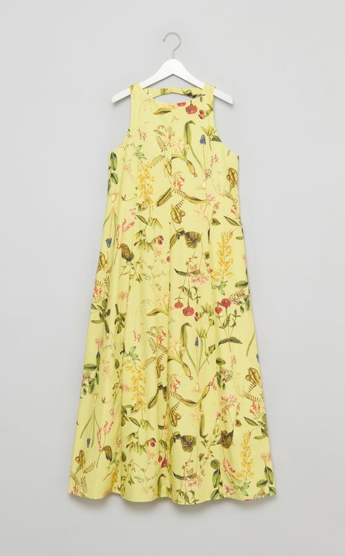 ボタニカルプリントフレアワンピース