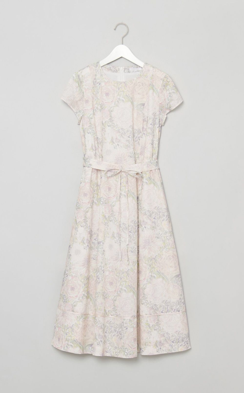 リバティコットンリネンベルトワンピース