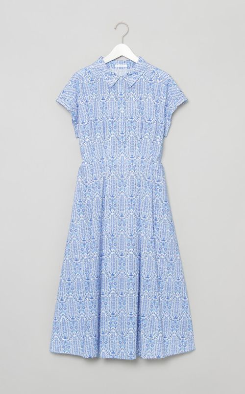 リバティプリントシャツワンピース