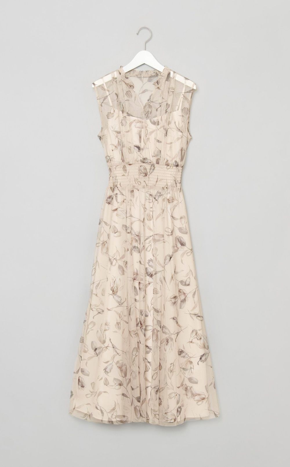 レイヤードフラワープリントワンピース