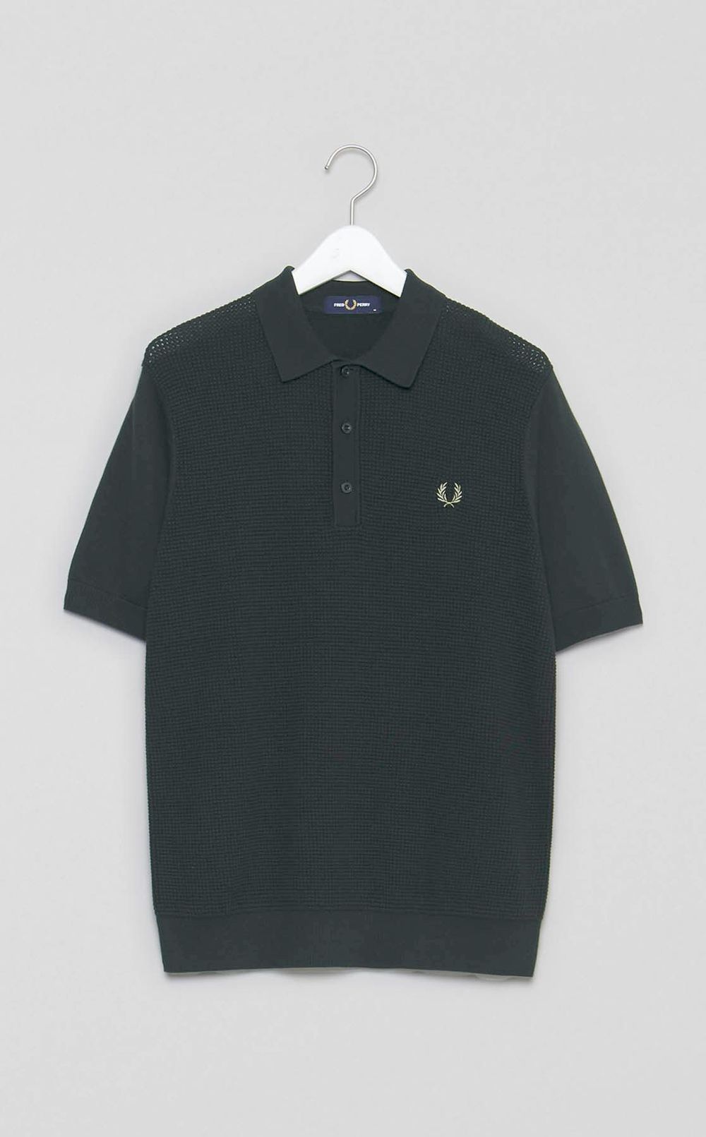 ワッフルニットポロシャツ