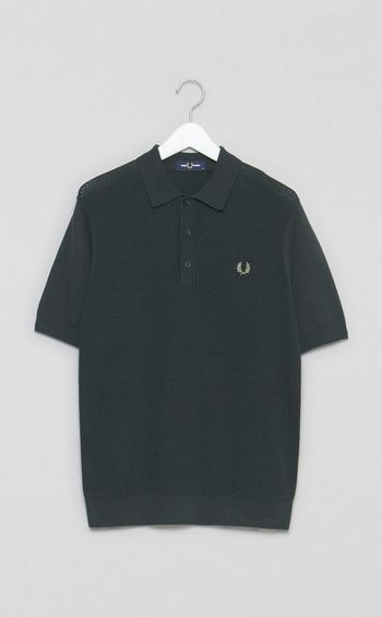 ワッフルニットポロシャツ