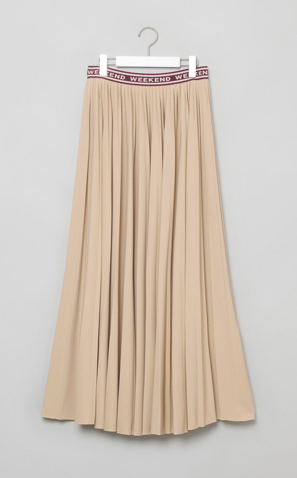 ロゴウエストロングプリーツスカート