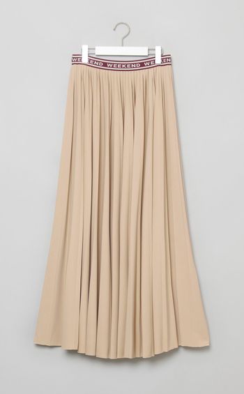 ロゴウエストロングプリーツスカート