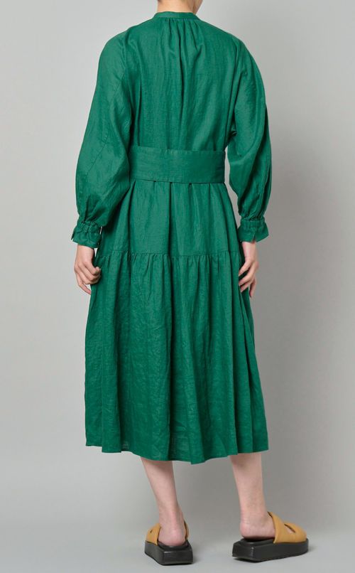リネンティアードベルテッドワンピース