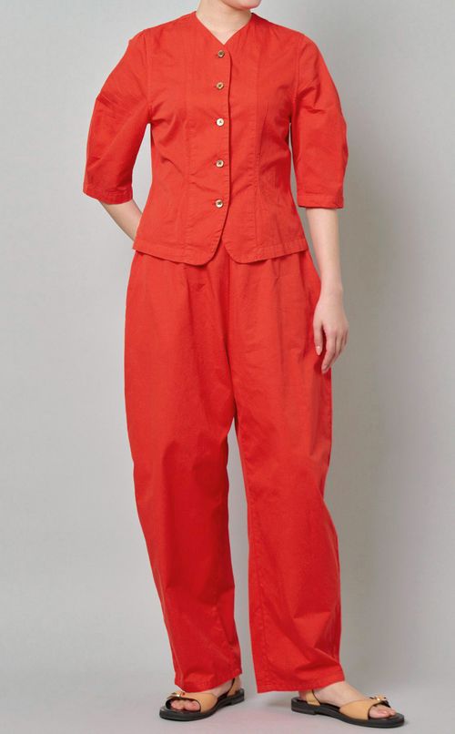 コットンツイルコクーンワイドパンツ